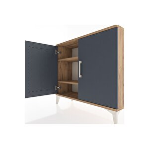 Arges Şifonyer 2 Raflı 2 Kapaklı 88x30x80 Çam-antrasit