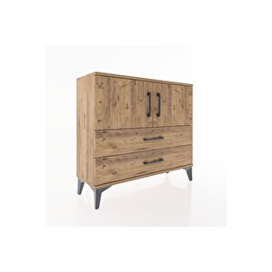 Arges Şifonyer 2 Raflı 2 Çekmeceli 2 Kapaklı 88x30x80 Çam-çam