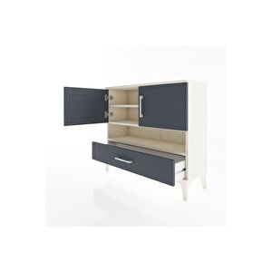 Arges Şifonyer 3 Raflı Tek Çekmeceli 2 Kapaklı 88x30x80 Aytaşı-antrasit