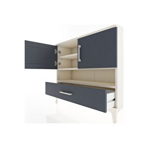 Arges Şifonyer 3 Raflı Tek Çekmeceli 2 Kapaklı 88x30x80 Aytaşı-antrasit