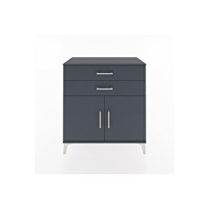 Hyperion Şifonyer Tek Raflı 2 Çekmeceli 2 Kapaklı 88x44x96 Antrasit-antrasit