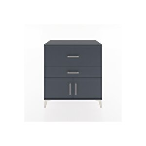 Hyperion Şifonyer Tek Raflı 2 Çekmeceli 2 Kapaklı 88x44x96 Antrasit-antrasit