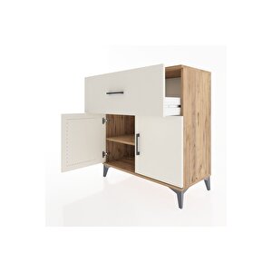 Hyperion Şifonyer Tek Raflı Tek Çekmeceli 2 Kapaklı 88x44x96 Çam-aytaşı