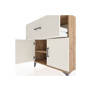 Hyperion Şifonyer Tek Raflı Tek Çekmeceli 2 Kapaklı 88x44x96 Çam-aytaşı