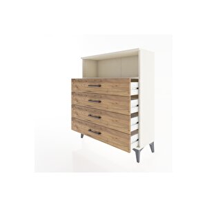 Arges Şifonyer Tek Raflı 4 Çekmeceli 88x30x106 Aytaşı-çam