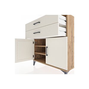 Hyperion Şifonyer 2 Raflı 2 Çekmeceli 2 Kapaklı 88x44x96 Çam-aytaşı
