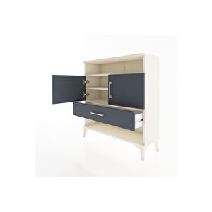 Arges Şifonyer 3 Raflı Tek Çekmeceli 2 Kapaklı 88x30x96 Aytaşı-antrasit