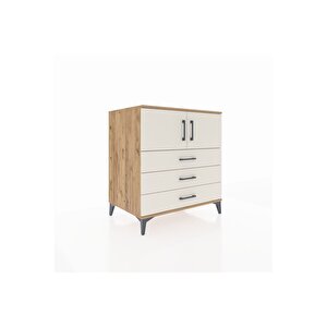 Kronos Şifonyer 2 Raflı 3 Çekmeceli 2 Kapaklı 88x59x96 Çam-aytaşı