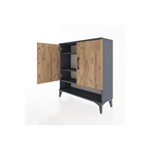 Arges Şifonyer 3 Raflı 2 Kapaklı 88x30x96 Antrasit-çam