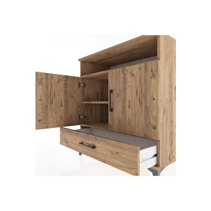 Hyperion Şifonyer 3 Raflı Tek Çekmeceli 2 Kapaklı 88x44x96 Çam-çam