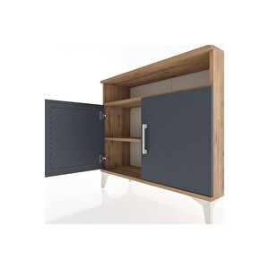 Arges Şifonyer 2 Raflı 2 Kapaklı 88x30x80 Çam-antrasit