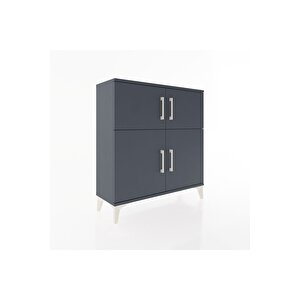 Arges Şifonyer 3 Raflı 4 Kapaklı 88x30x96 Antrasit-antrasit