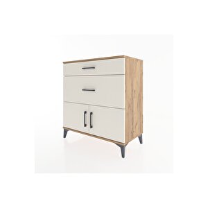 Hyperion Şifonyer Tek Raflı 2 Çekmeceli 2 Kapaklı 88x44x96 Çam-aytaşı