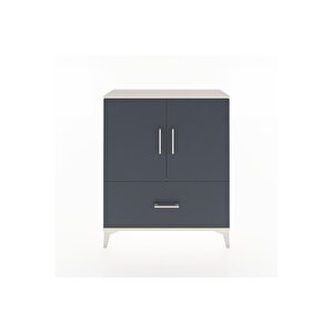 Arges Şifonyer 2 Raflı Tek Çekmeceli 2 Kapaklı 88x30x106 Aytaşı-antrasit