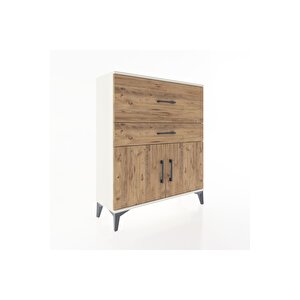 Arges Şifonyer Tek Raflı 2 Çekmeceli 2 Kapaklı 88x30x106 Aytaşı-çam