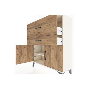 Arges Şifonyer Tek Raflı 2 Çekmeceli 2 Kapaklı 88x30x106 Aytaşı-çam