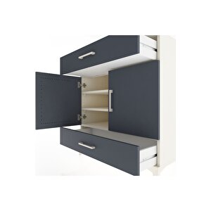 Hyperion Şifonyer 3 Raflı 2 Çekmeceli 2 Kapaklı 88x44x96 Aytaşı-antrasit