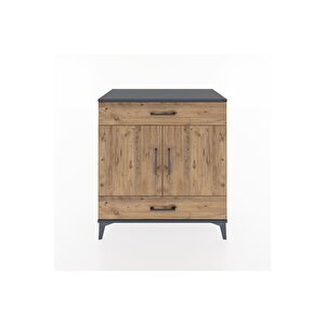 Hyperion Şifonyer 3 Raflı 2 Çekmeceli 2 Kapaklı 88x44x96 Antrasit-çam