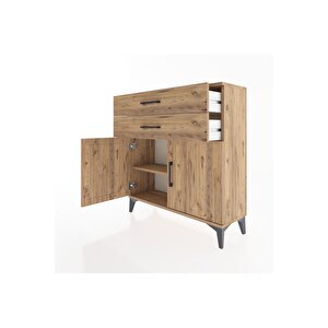 Arges Şifonyer Tek Raflı 2 Çekmeceli 2 Kapaklı 88x30x96 Çam-çam