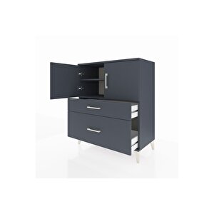 Hyperion Şifonyer 2 Raflı 2 Çekmeceli 2 Kapaklı 88x44x106 Antrasit-antrasit