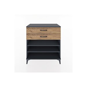 Hyperion Şifonyer 2 Raflı 2 Çekmeceli 88x44x96 Antrasit-çam