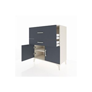 Hyperion Şifonyer Tek Raflı 2 Çekmeceli 2 Kapaklı 88x44x106 Aytaşı-antrasit