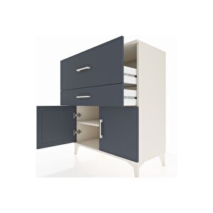 Hyperion Şifonyer Tek Raflı 2 Çekmeceli 2 Kapaklı 88x44x106 Aytaşı-antrasit