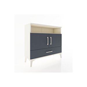 Arges Şifonyer 3 Raflı Tek Çekmeceli 2 Kapaklı 88x30x80 Aytaşı-antrasit