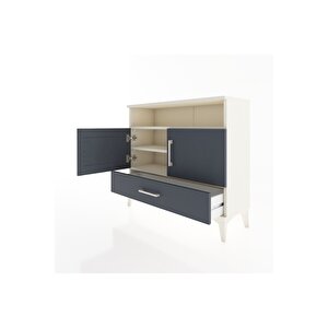 Arges Şifonyer 3 Raflı Tek Çekmeceli 2 Kapaklı 88x30x80 Aytaşı-antrasit