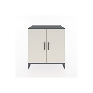 Hyperion Şifonyer 4 Raflı 2 Kapaklı 88x44x96 Antrasit-aytaşı