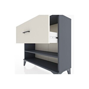 Arges Şifonyer Tek Raflı Tek Çekmeceli 88x30x80 Antrasit-aytaşı