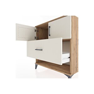 Hyperion Şifonyer Tek Raflı Tek Çekmeceli 2 Kapaklı 88x44x96 Çam-aytaşı