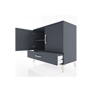 Hyperion Şifonyer 2 Raflı Tek Çekmeceli 2 Kapaklı 88x44x80 Antrasit-antrasit