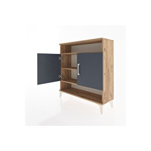 Arges Şifonyer 3 Raflı 2 Kapaklı 88x30x96 Çam-antrasit