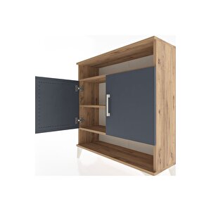 Arges Şifonyer 3 Raflı 2 Kapaklı 88x30x96 Çam-antrasit