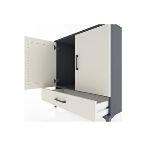 Hyperion Şifonyer Tek Raflı Tek Çekmeceli 2 Kapaklı 88x44x96 Antrasit-aytaşı