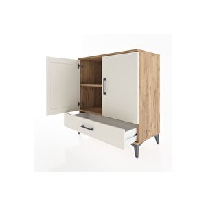 Hyperion Şifonyer 2 Raflı Tek Çekmeceli 2 Kapaklı 88x44x96 Çam-aytaşı