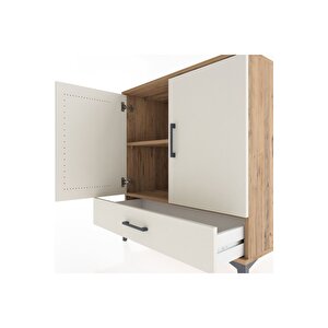Hyperion Şifonyer 2 Raflı Tek Çekmeceli 2 Kapaklı 88x44x96 Çam-aytaşı