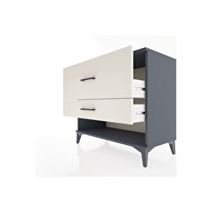 Hyperion Şifonyer 2 Çekmeceli 88x44x80 Antrasit-aytaşı