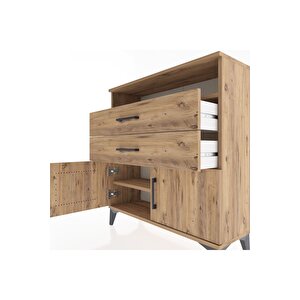 Arges Şifonyer 2 Raflı 2 Çekmeceli 2 Kapaklı 88x30x96 Çam-çam