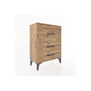 Arges Komodin 3 Çekmeceli 60x30x80 Çam-çam