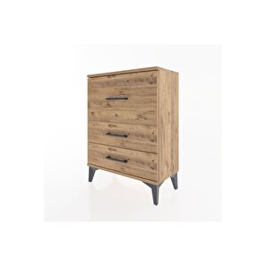 Arges Komodin 3 Çekmeceli 60x30x80 Çam-çam