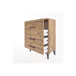 Arges Komodin 3 Çekmeceli 60x30x80 Çam-çam