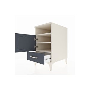 Kronos Komodin 3 Raflı Tek Çekmeceli Tek Kapaklı 44x59x80 Aytaşı-antrasit