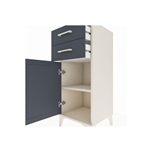 Hyperion Komodin Tek Raflı 2 Çekmeceli Tek Kapaklı 44x44x106 Aytaşı-antrasit