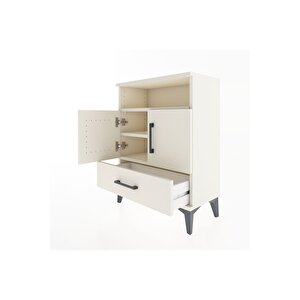 Arges Komodin 3 Raflı Tek Çekmeceli 2 Kapaklı 60x30x80 Aytaşı-aytaşı