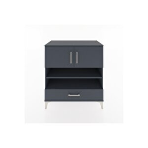 Hyperion Şifonyer 3 Raflı Tek Çekmeceli 2 Kapaklı 88x44x96 Antrasit-antrasit