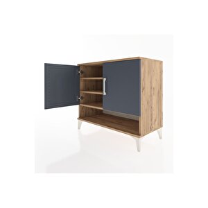 Hyperion Şifonyer 3 Raflı 2 Kapaklı 88x44x80 Çam-antrasit