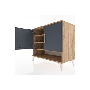 Hyperion Şifonyer 3 Raflı 2 Kapaklı 88x44x80 Çam-antrasit