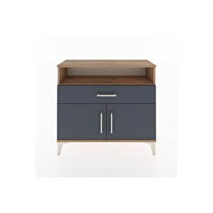 Arges Şifonyer 2 Raflı Tek Çekmeceli 2 Kapaklı 88x30x80 Çam-antrasit